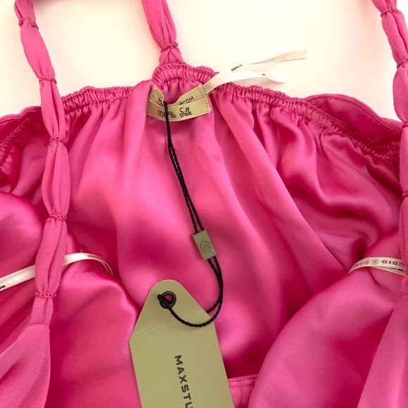 New Max Studio 100 % Silk Halter Top Size S - Picture 4 of 4